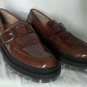 Women’s Free People Brown patent leather Loafers with Buckle